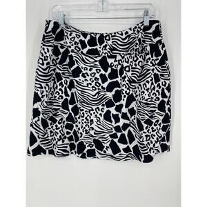 Khul Skort Women’s‎ Large Black and White Animal Print Pickleball Active Outdoor